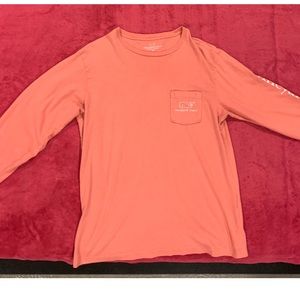 Vineyard vines long sleeve, coral color, mens